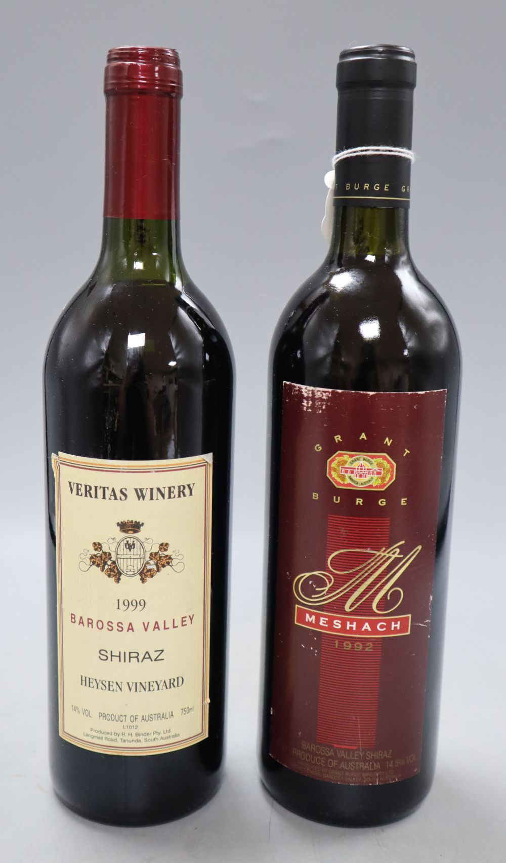 Grant Burge Meshach Shiraz-Barossa Valley, 75cl, 1992 and Veritas Winery Heyson Vineyard Shiraz-Barossa Valley, 75cl, 1999